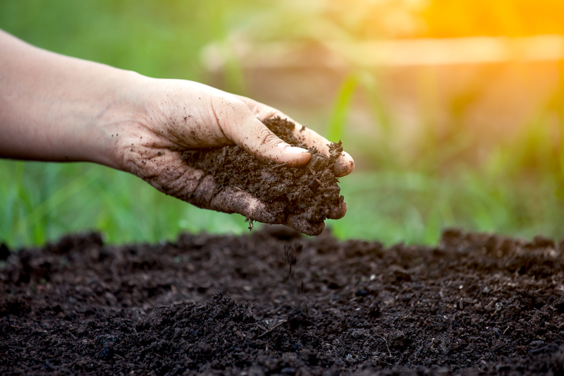 Soil in hand for planting soil
